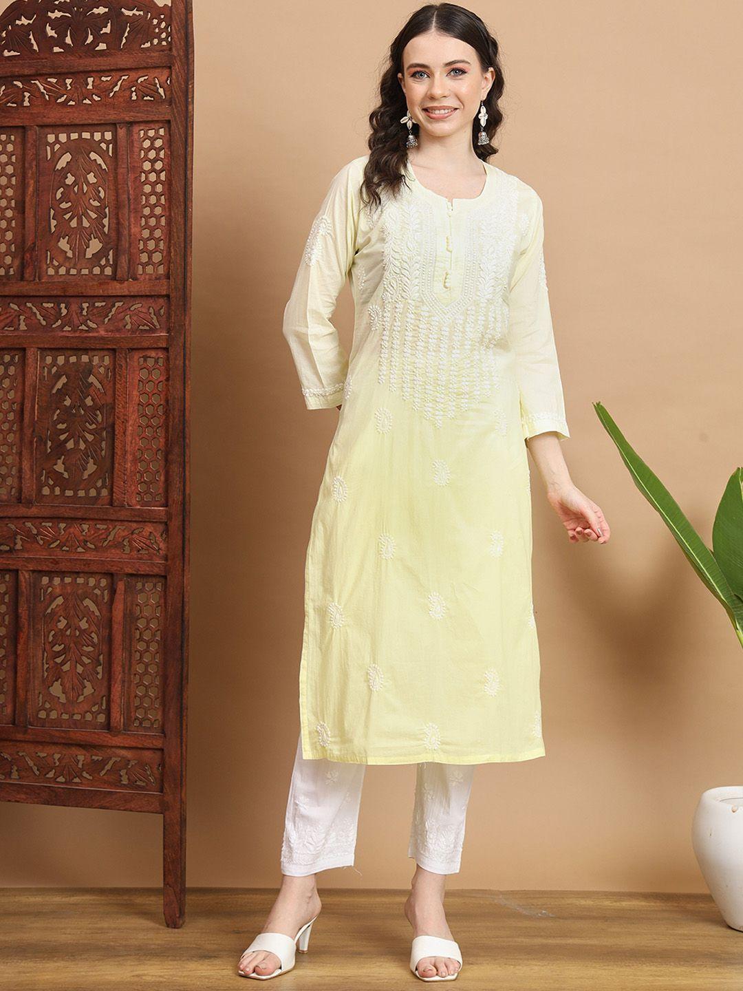 ethnava ethnic motifs embroidered kurta with palazzos