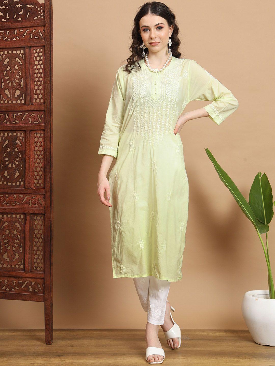 ethnava ethnic motifs embroidered kurta with trousers