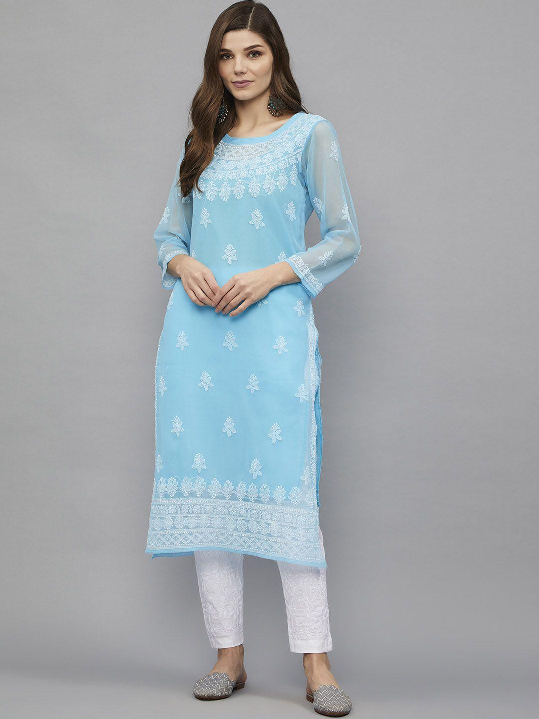 ethnava ethnic motifs embroidered straight kurta