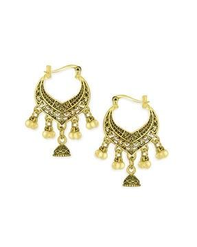 ethnic oxidized hoop earrings