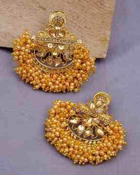 ethnic stone-studded dangler earrings