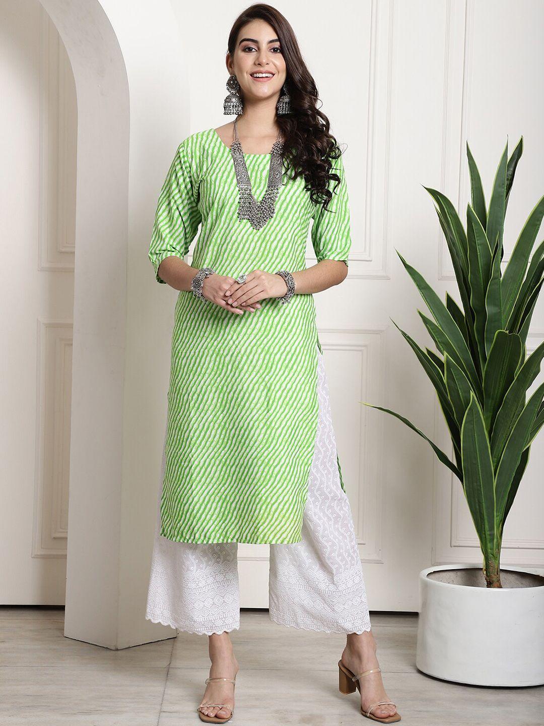 ethnic basket leheriya printed straight kurta