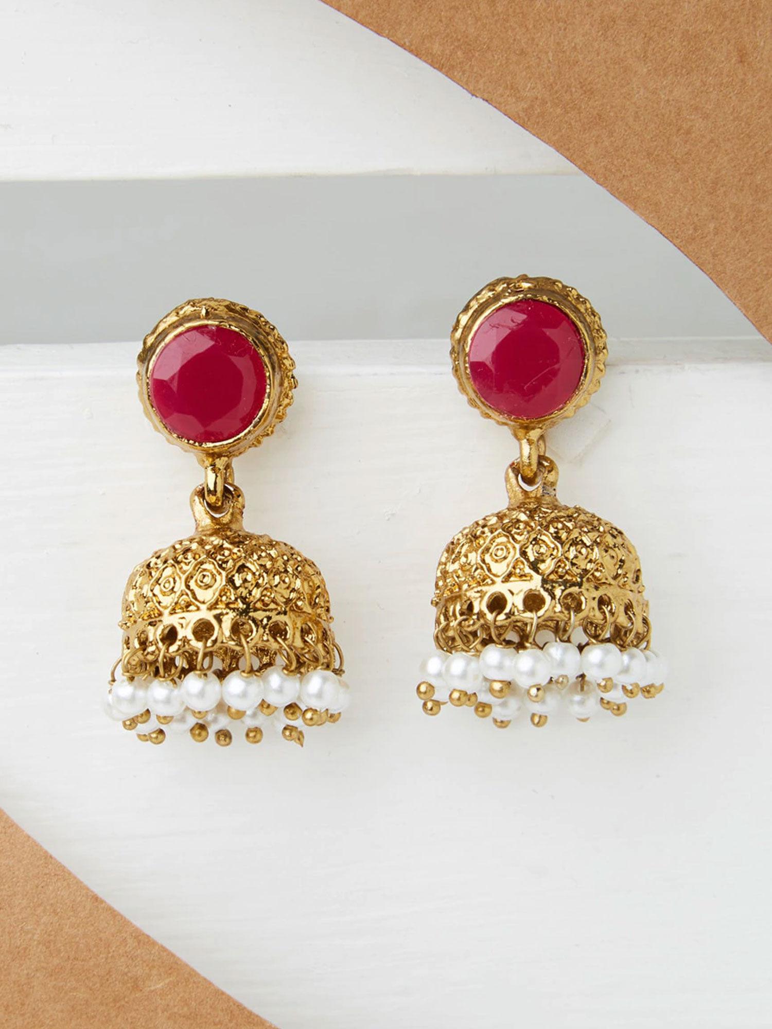 ethnic indian traditional beautiful gold jhumka for women