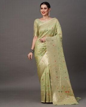 ethnic motif woven saree