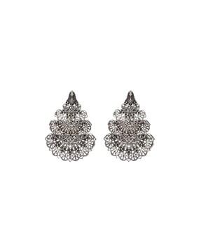 ethnic oxidised chandbali earrings