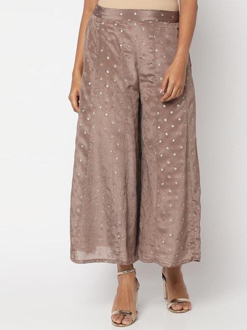 ethnicity brown printed palazzos