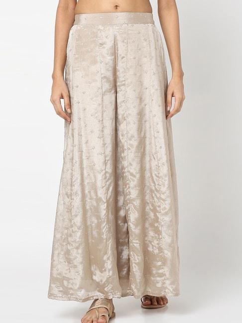 ethnicity off-white embroidered palazzos