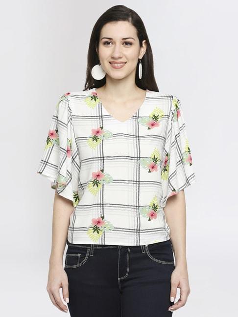ethnicity off-white floral print top