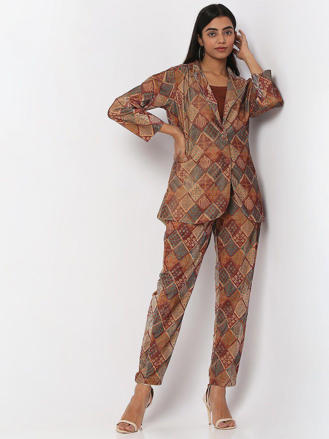 ethnicity women 3-piece printed ethnic suits with camisole