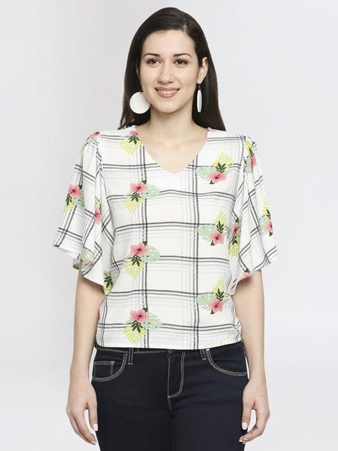 ethnicity off-white floral print top