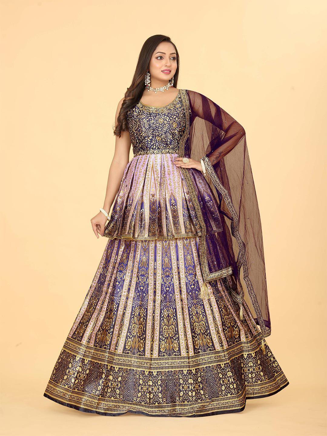 ethnictree ethnic motifs printed beads and stones ready to wear lehenga choli