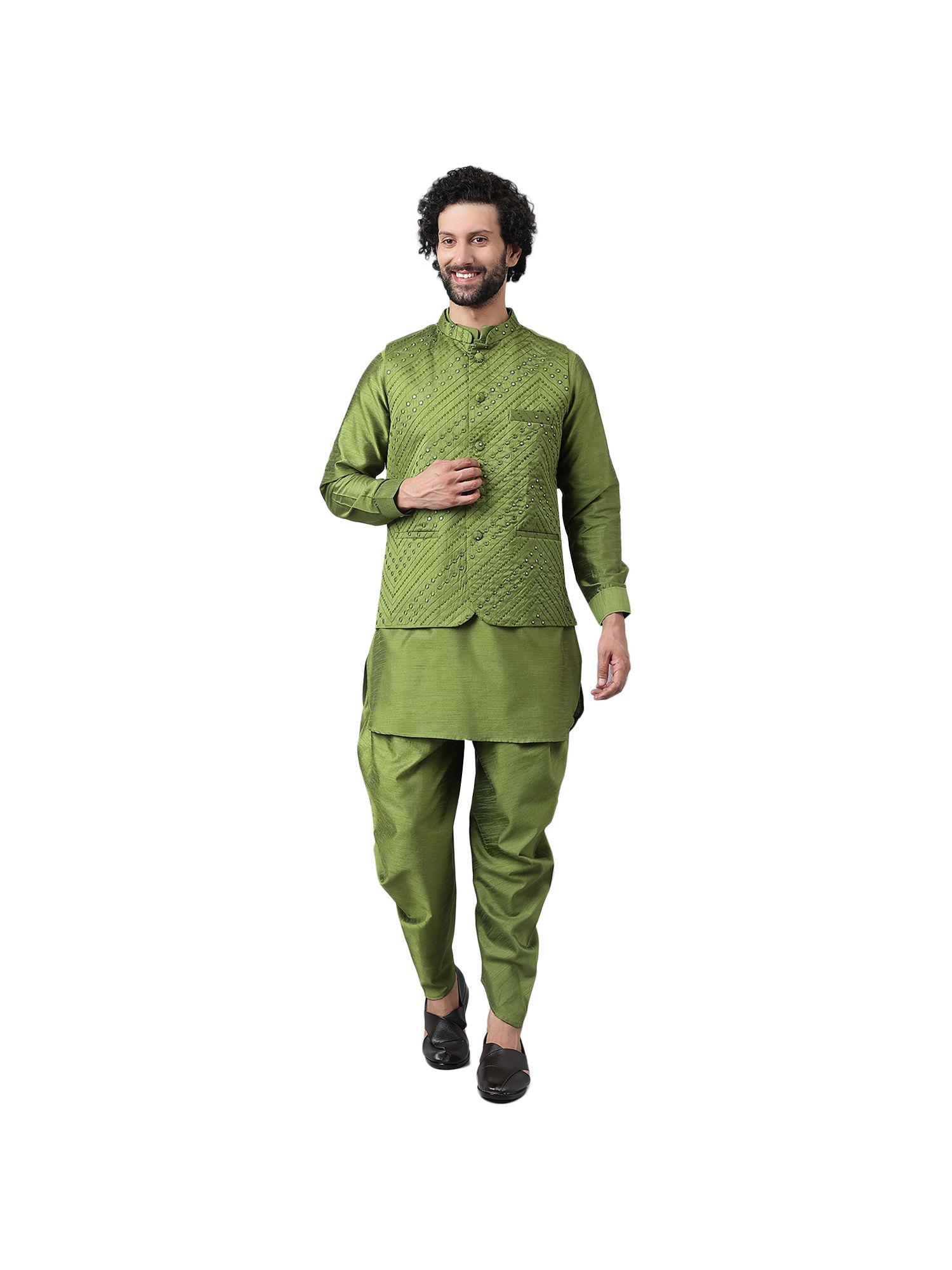 ethnicwear kurta set for men - green