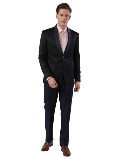 ethnix by raymond black & blue tailored fit striped two piece suit