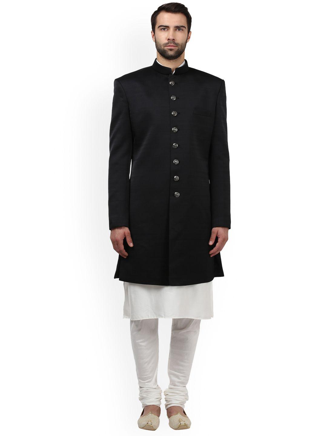 ethnix by raymond black solid sherwani