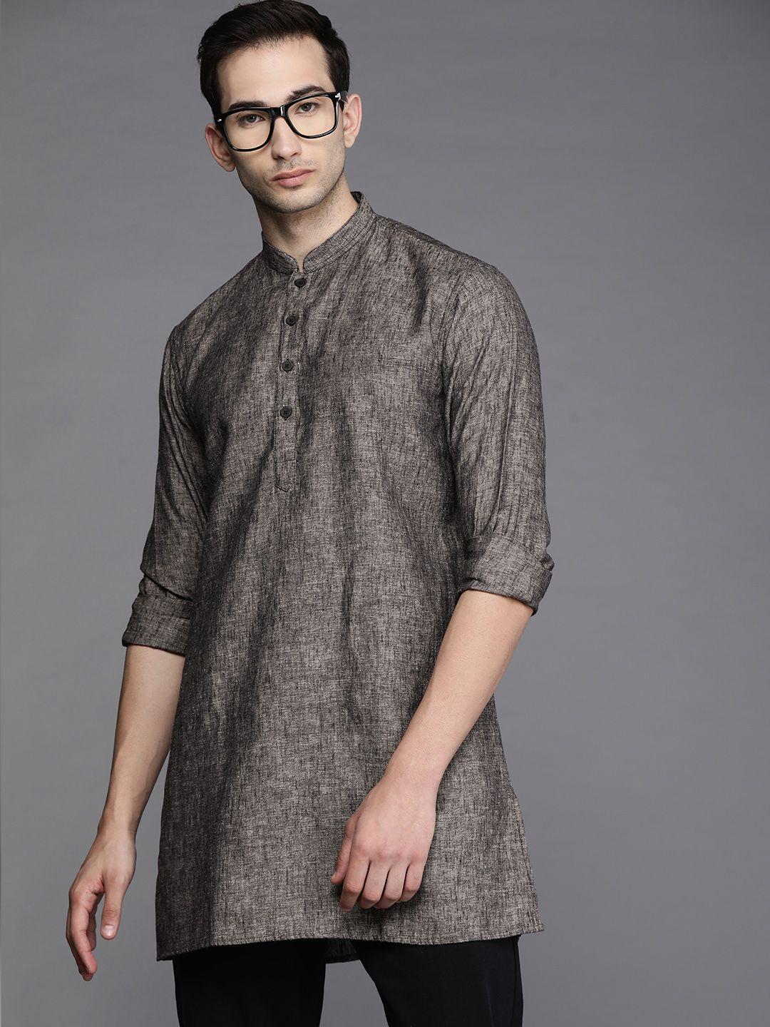 ethnix by raymond men black kurta