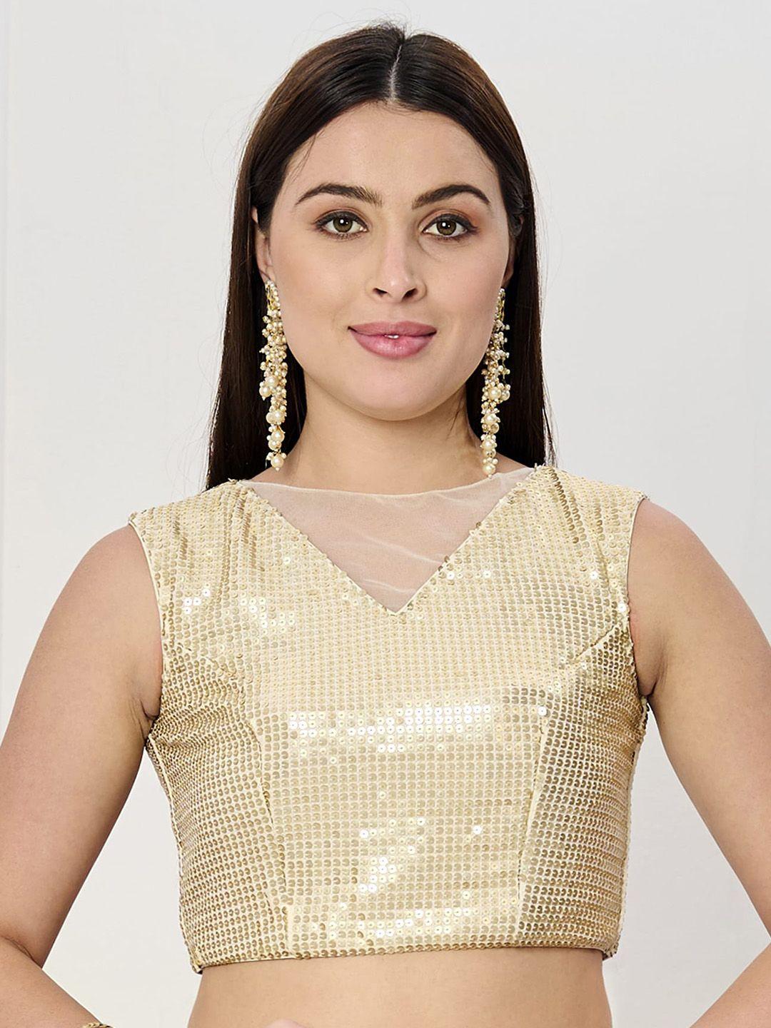 ethnovog  sequinned saree blouse