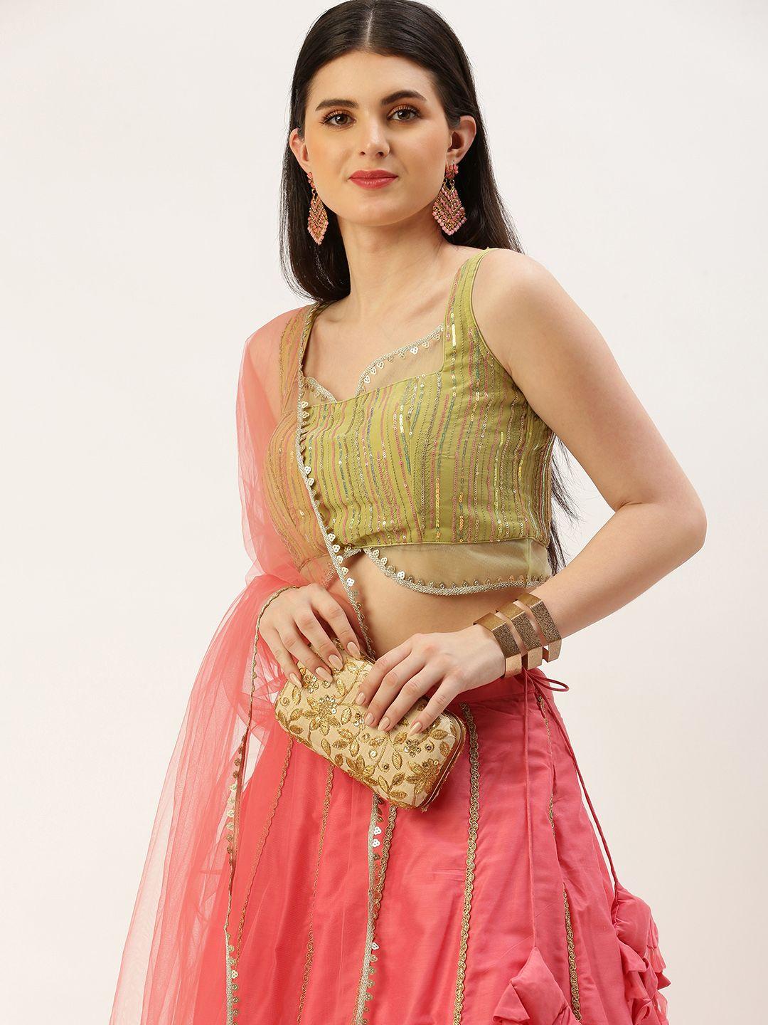 ethnovog embellished ready to wear lehenga & blouse with dupatta