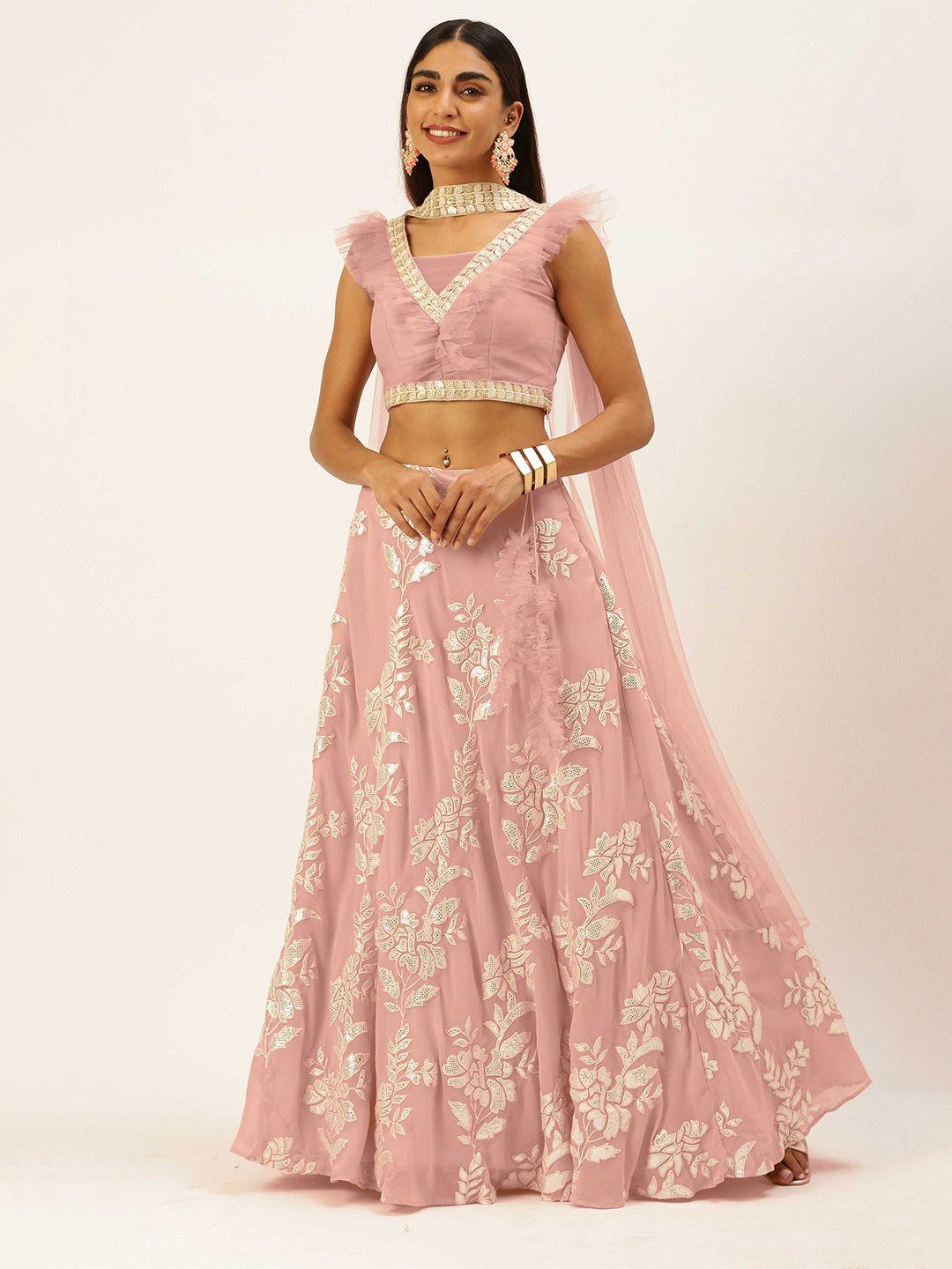 ethnovog embellished ready to wear lehenga & blouse with dupatta