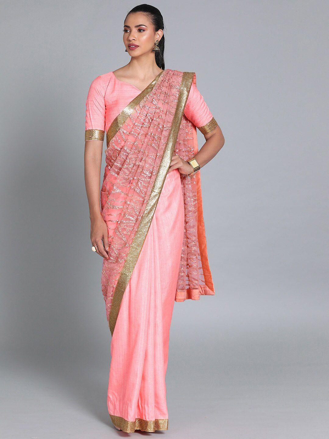 ethnovog embellished sequinned saree