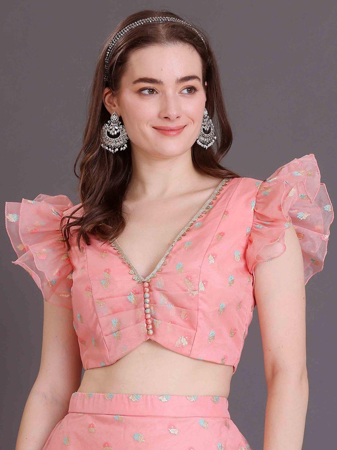 ethnovog embellished v-neck saree blouse