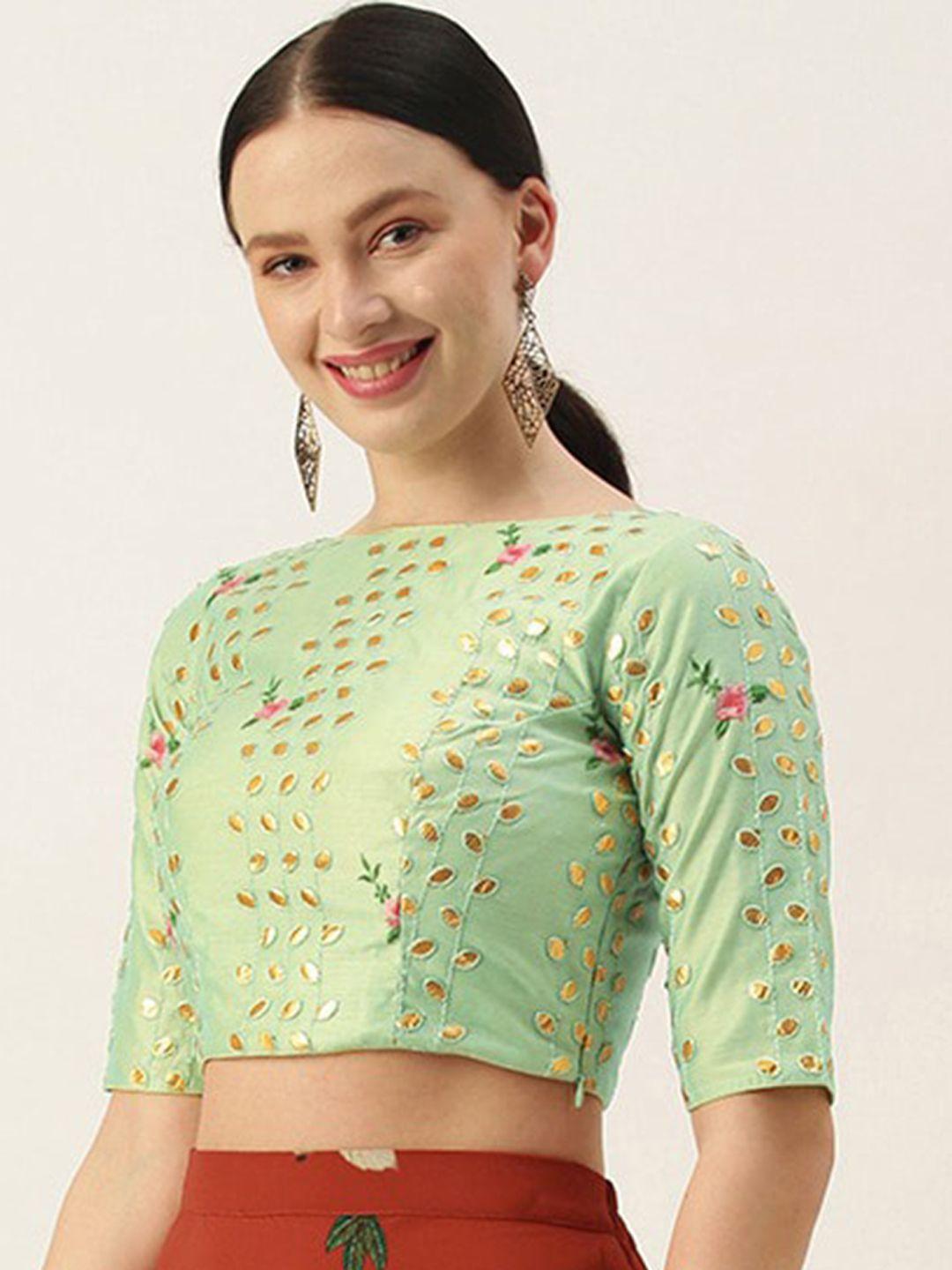 ethnovog embroidered cotton saree blouse