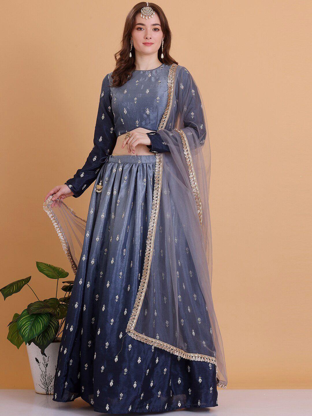 ethnovog embroidered ready to wear lehenga & blouse with dupatta