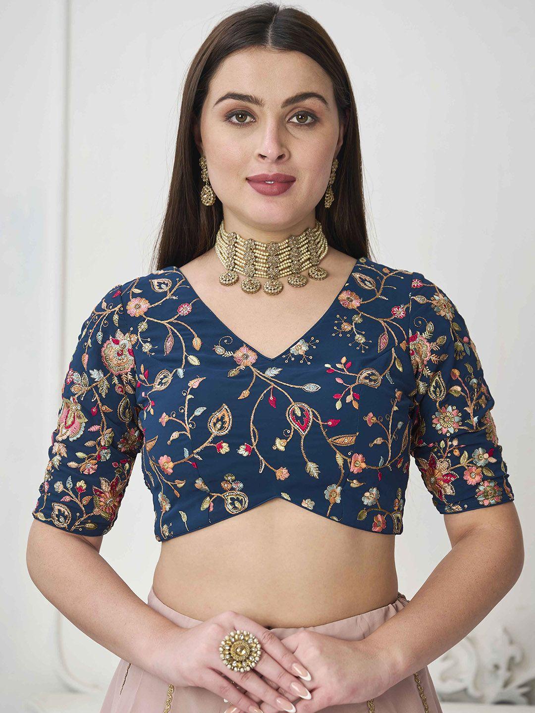 ethnovog embroidered ready to wear saree blouse