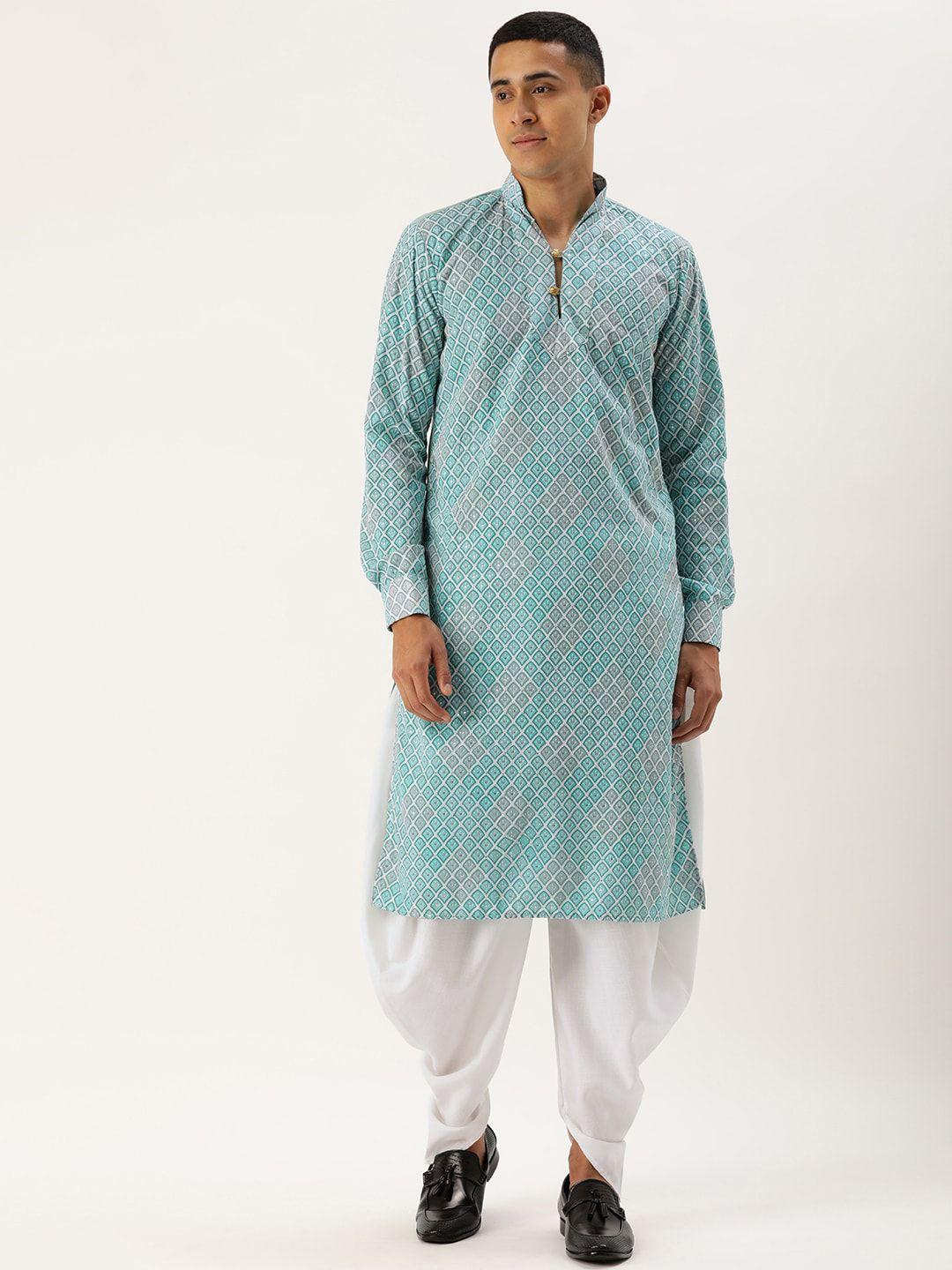 ethnovog ethnic motifs chinon embroidered sequinned kurta with dhoti pants