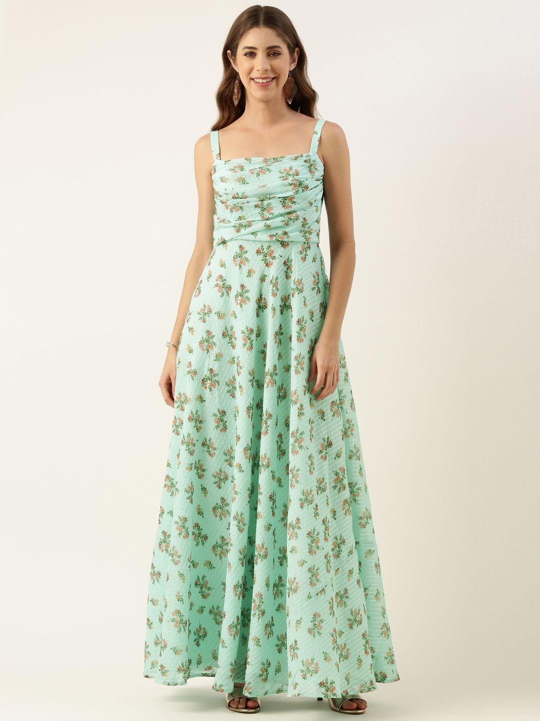 ethnovog floral georgette maxi ethnic dress