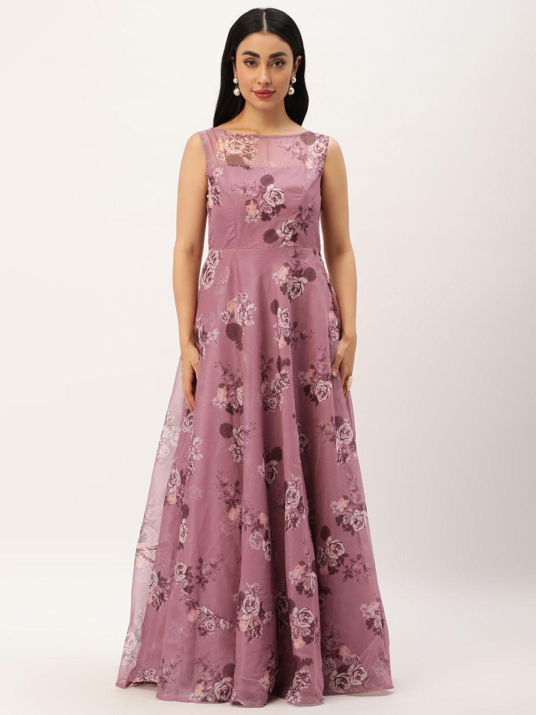 ethnovog floral print a-line maxi dress