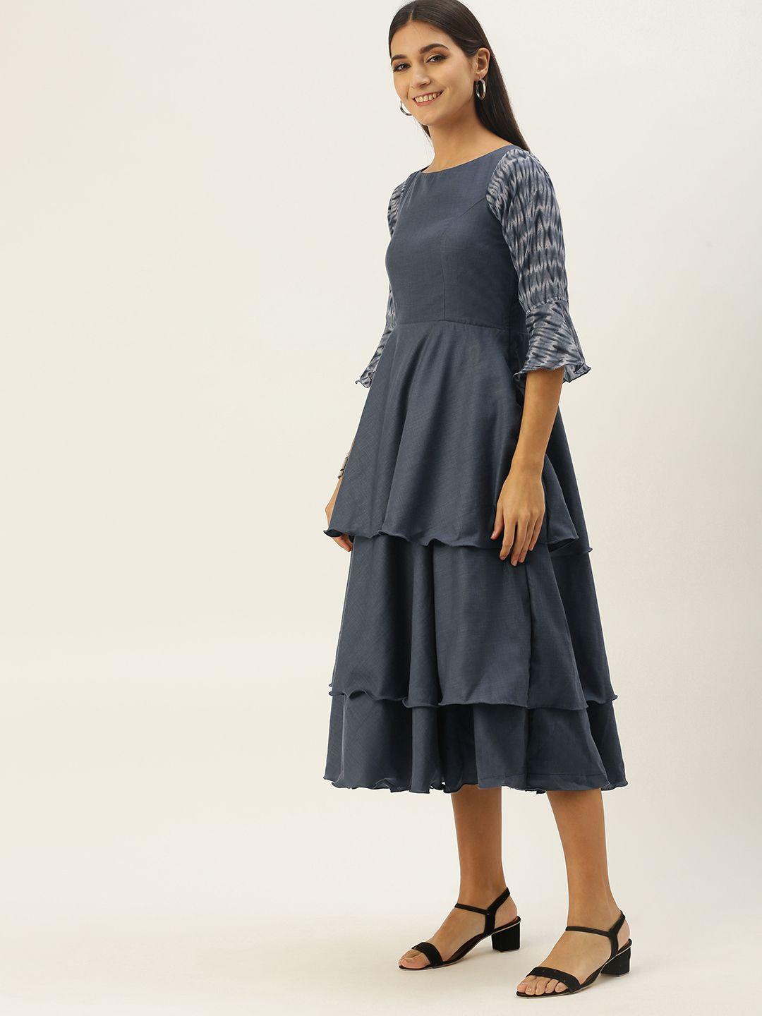 ethnovog grey midi dress