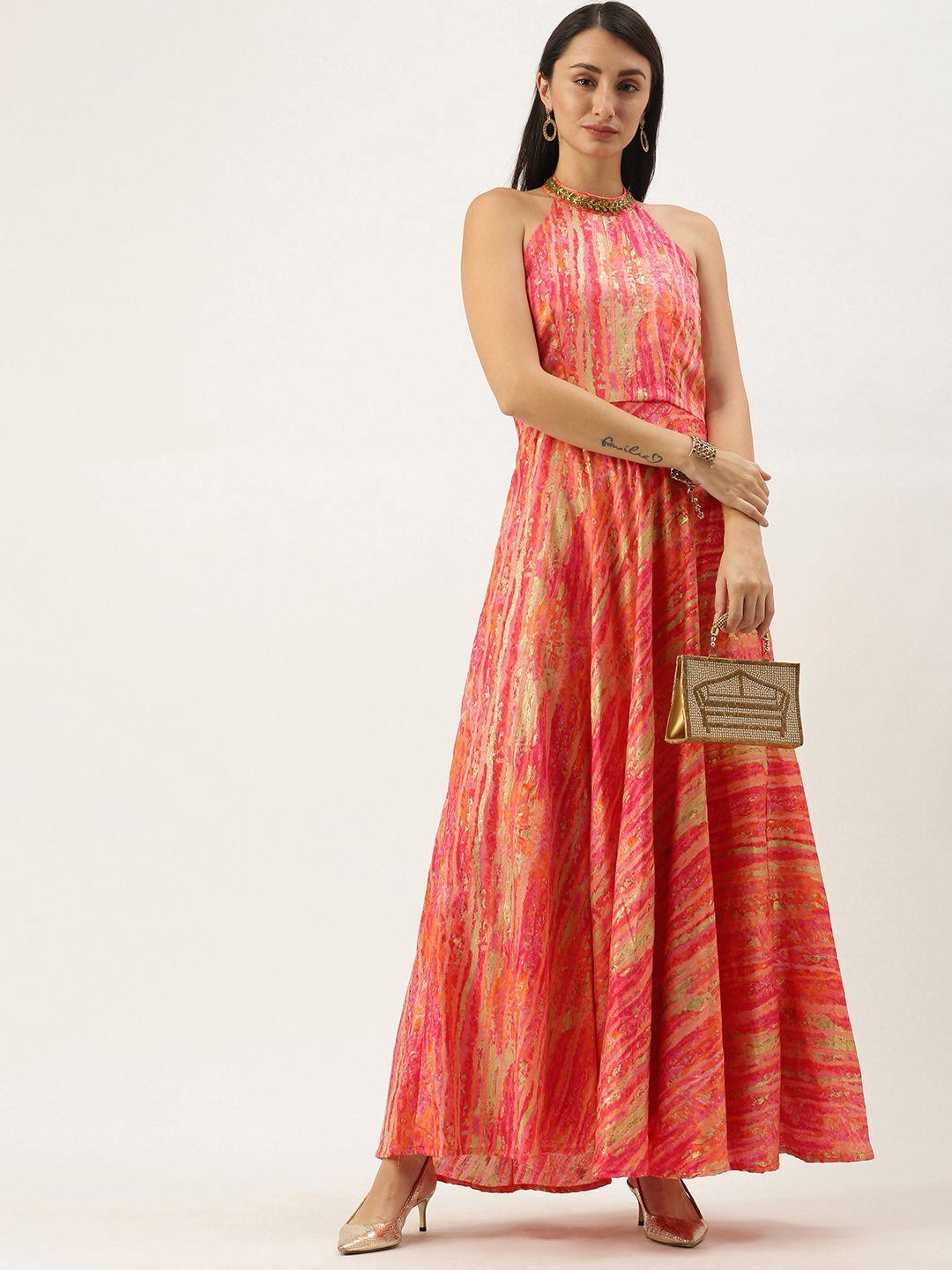 ethnovog multicoloured printed made to measure maxi dress