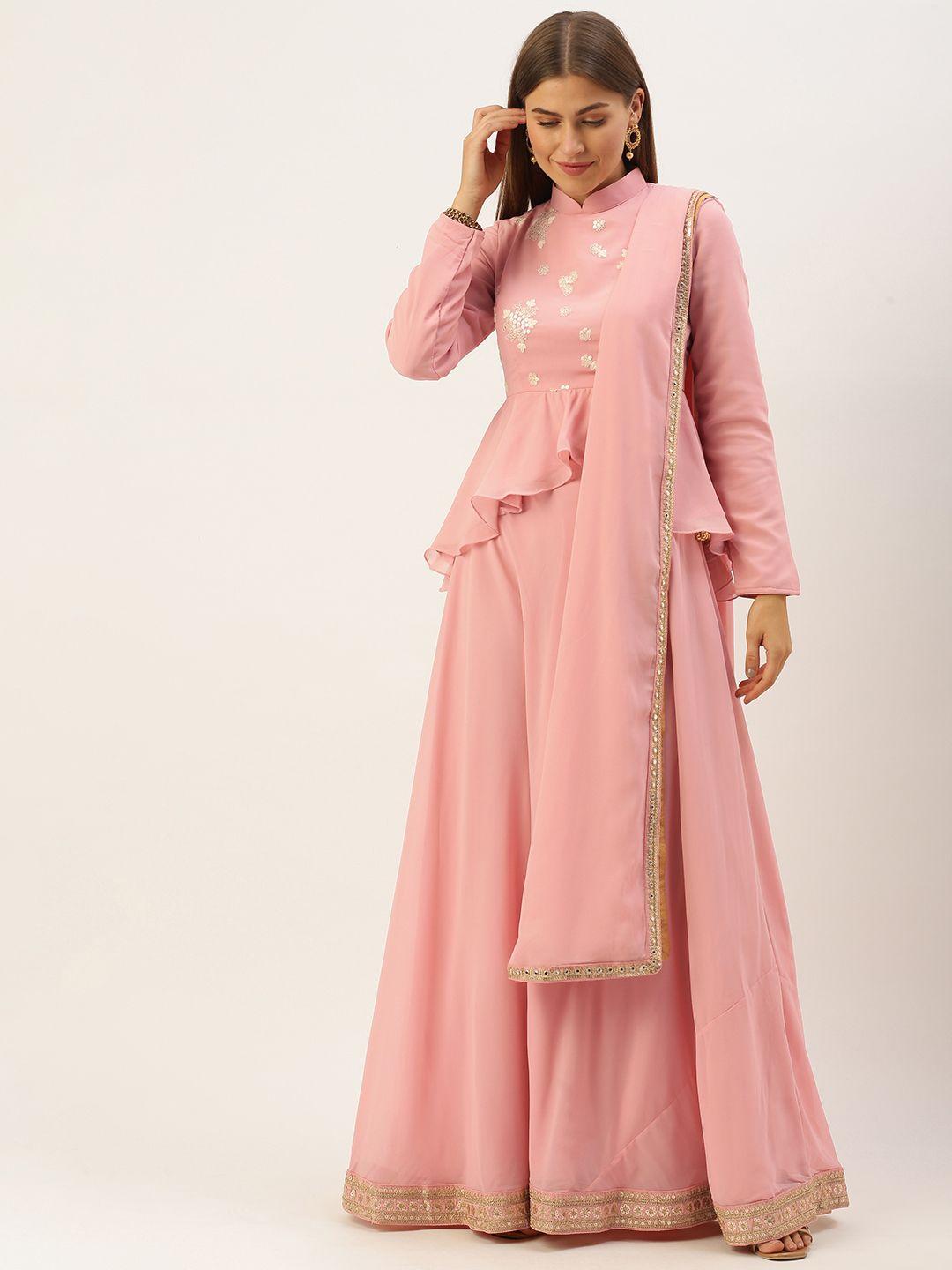 ethnovog pink made to measure lehenga  blouse with dupatta