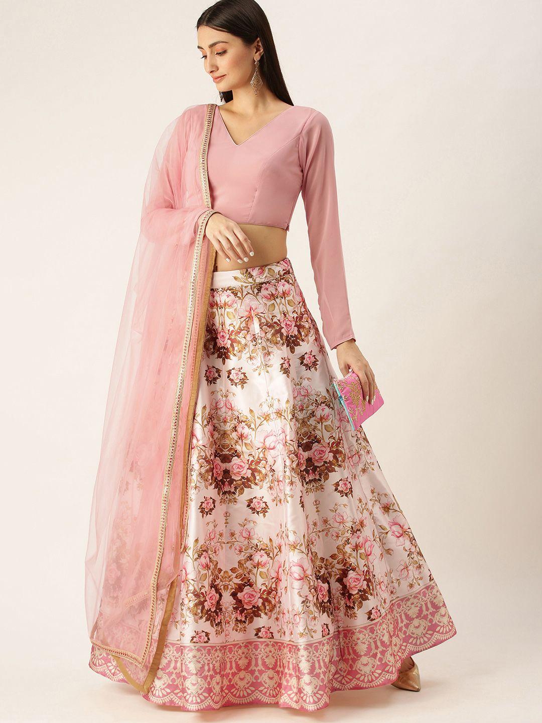 ethnovog pink made to measure lehenga  blouse with dupatta