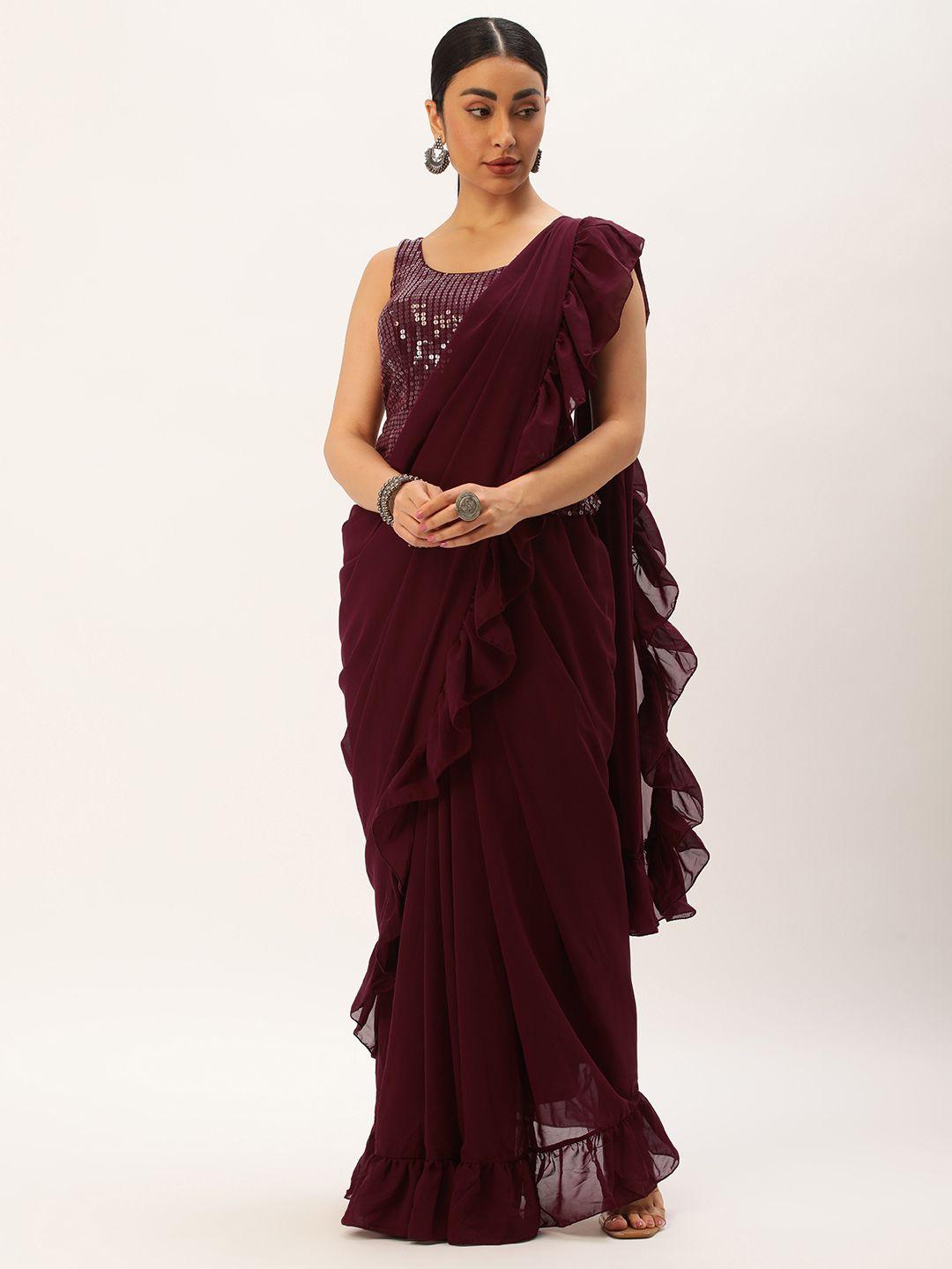 ethnovog sequinned ready to wear saree