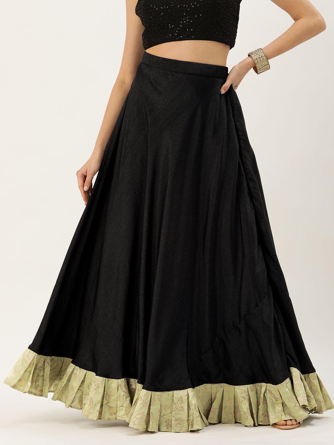 ethnovog tiered maxi flared ethnic skirt