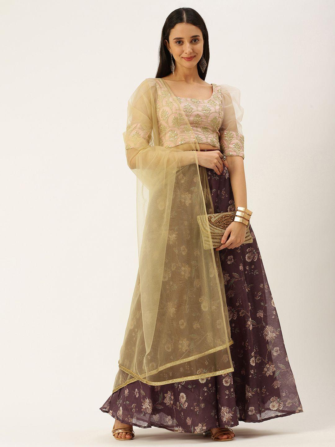 ethnovog woman embellished ready to wear lehenga  blouse with dupatta