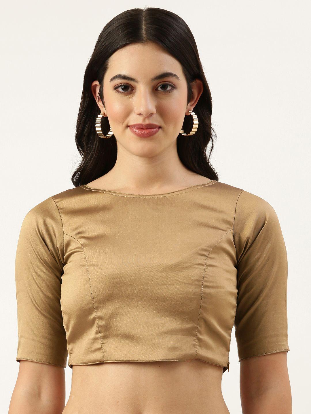 ethnovog women ready to wear solid saree blouse with styled back