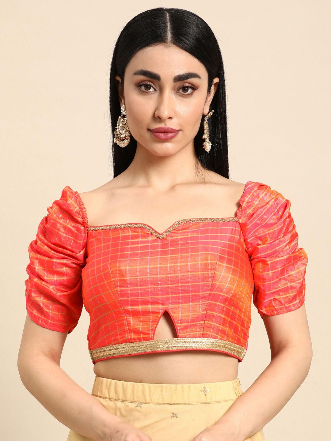 ethnovog woven design gotta patti saree blouse