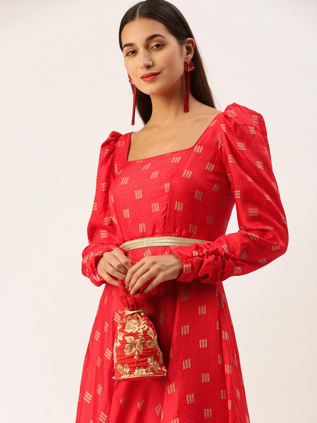 ethnovog woven design maxi gown dress