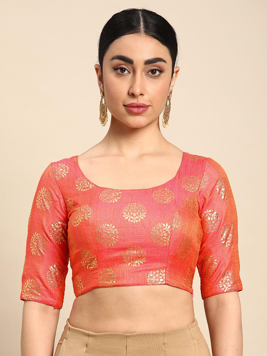 ethnovog woven design zari saree blouse
