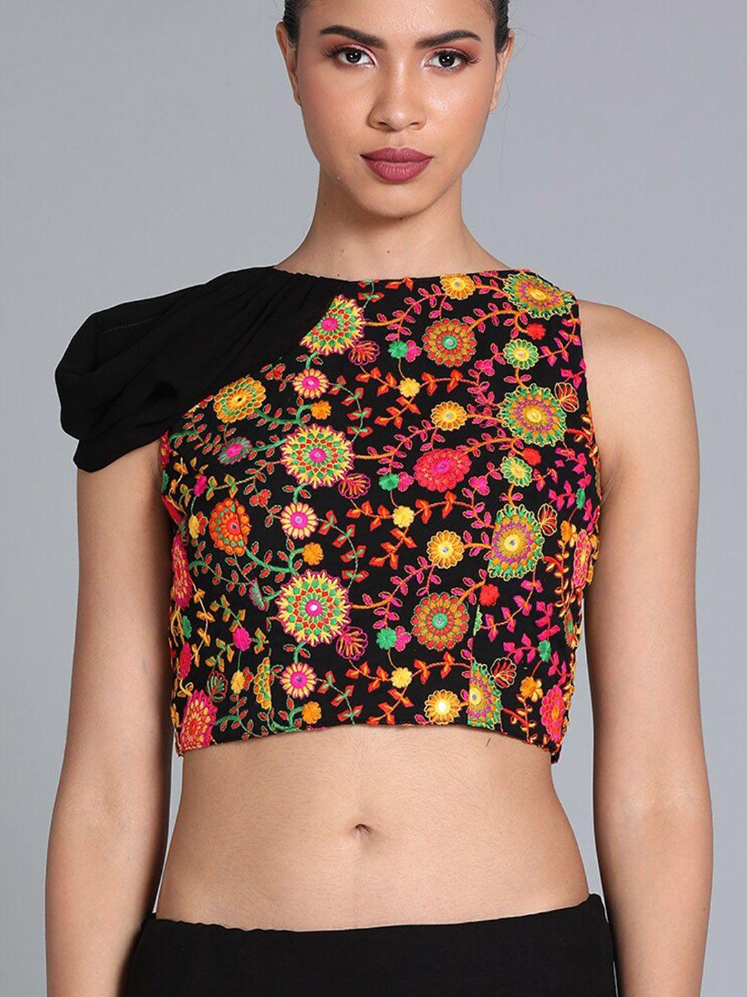 ethnovogue multicoloured embroidered saree blouse