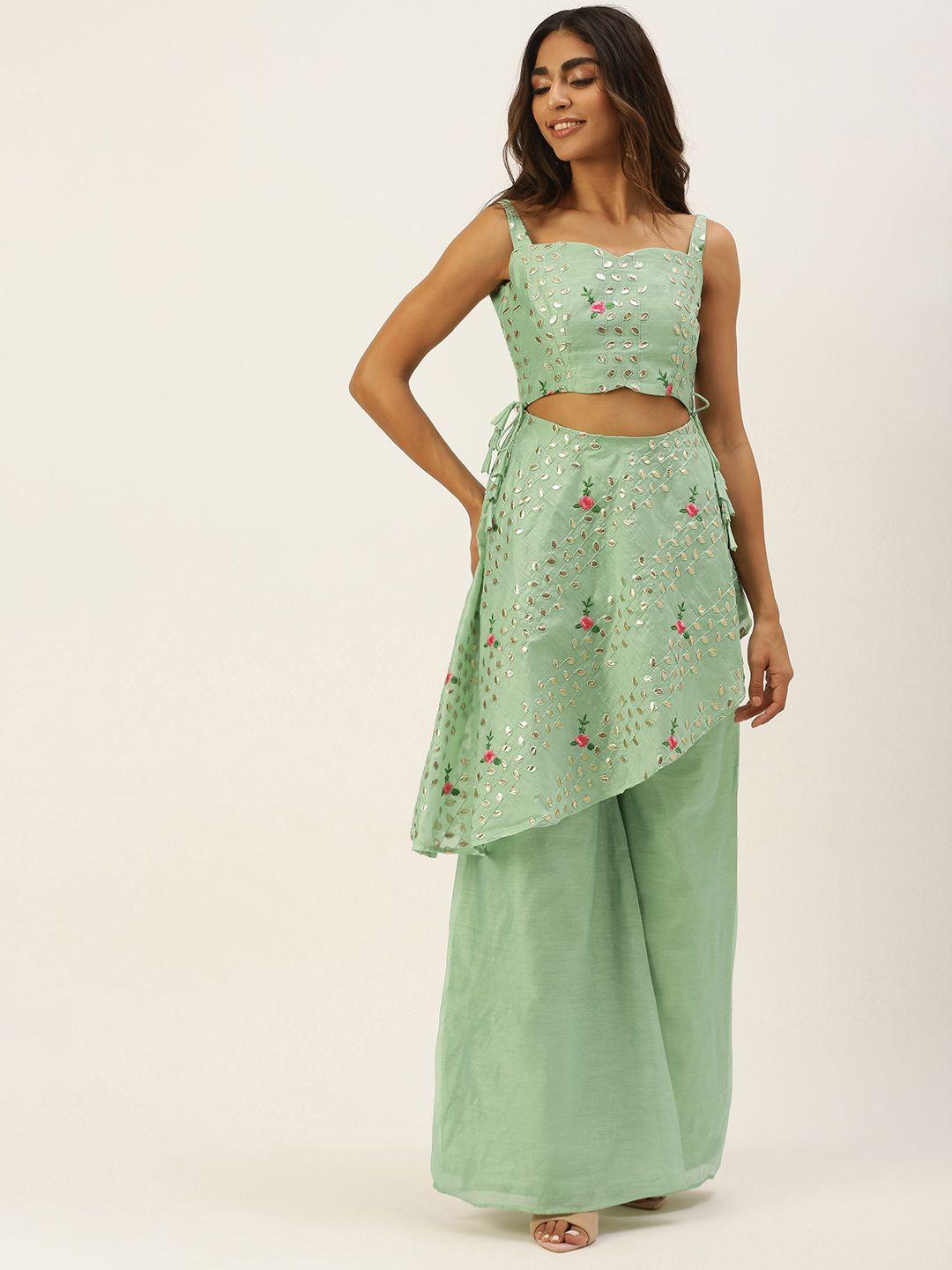 ethnovogue green printed basic jumpsuit