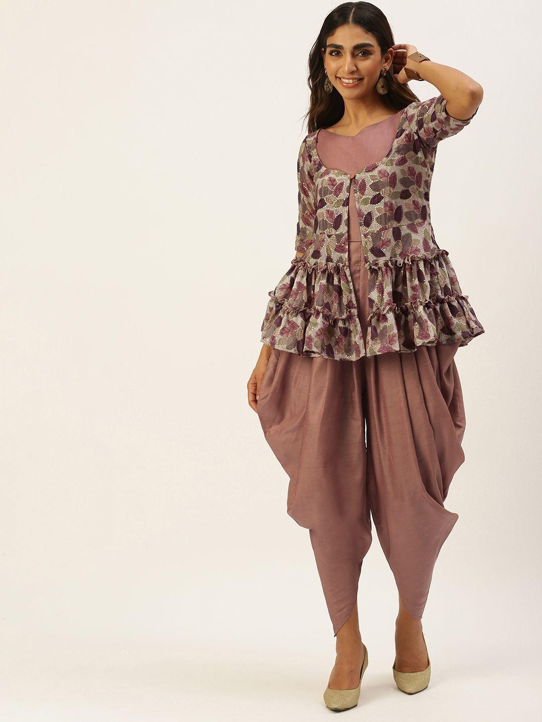 ethnovogue women brown printed jumpsuit