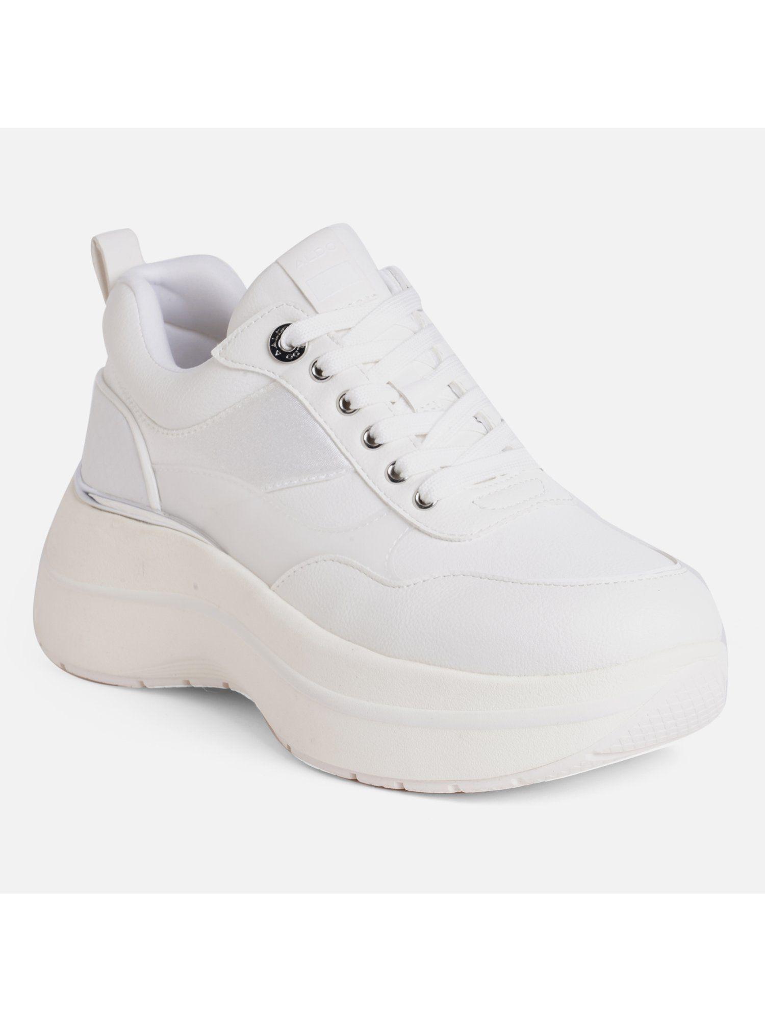 etiene synthetic white solid sneakers
