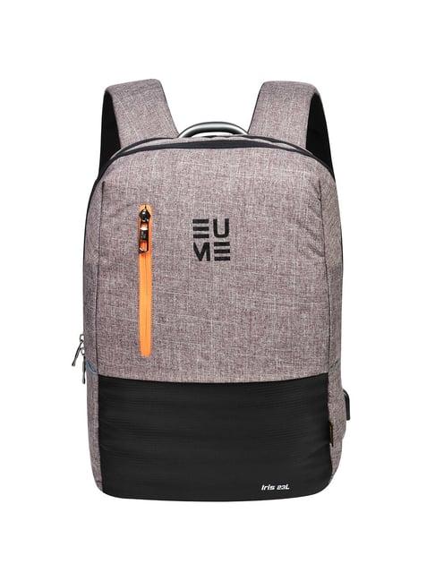 eume 23 ltrs brown & black medium laptop backpack