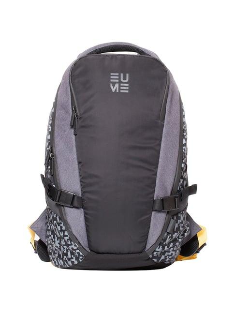 eume 31 ltrs black & purple medium laptop backpack