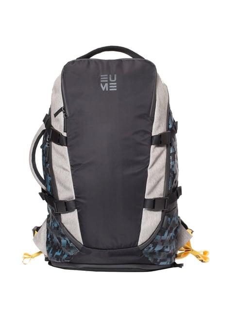 eume 40 ltrs black & white medium laptop backpack