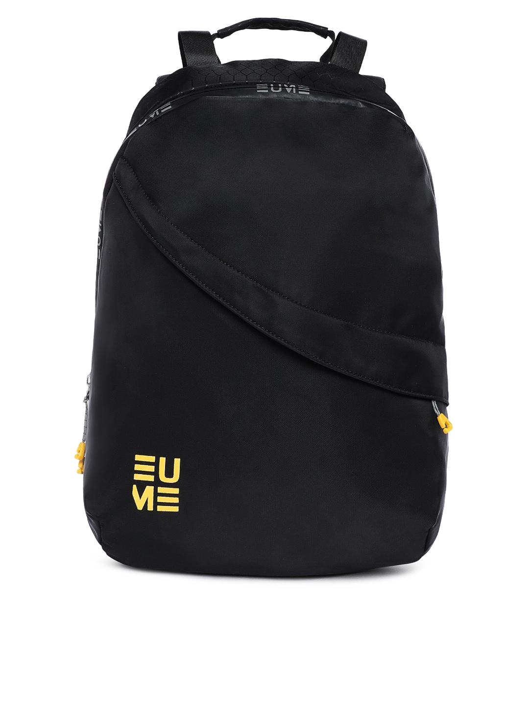 eume unisex black solid backpack