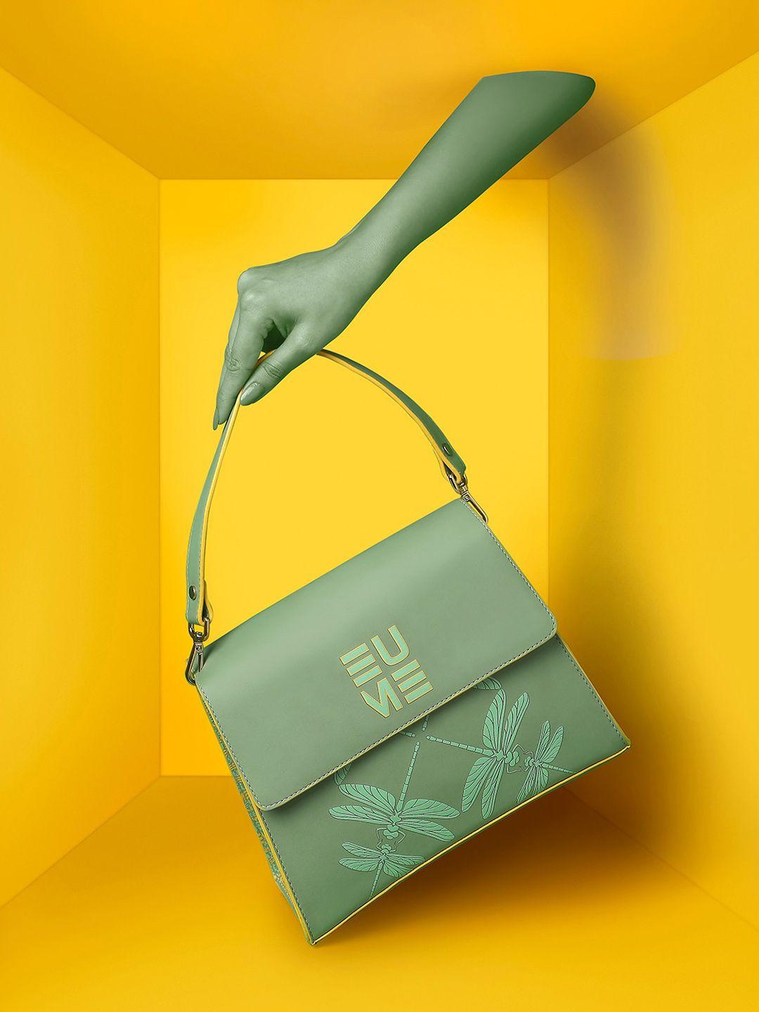 eume green structured handheld bag